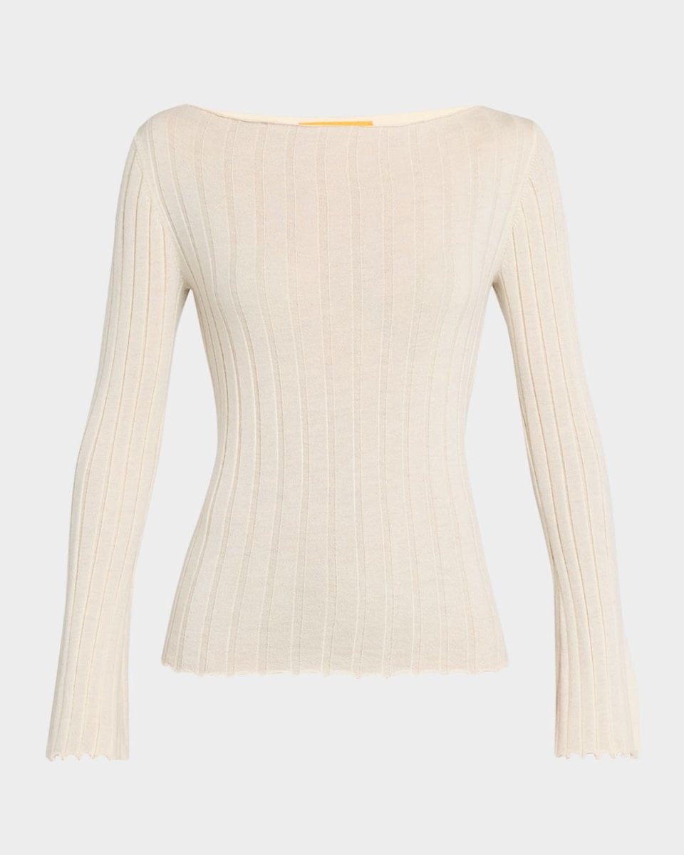 Rib Flare Cashmere Top
